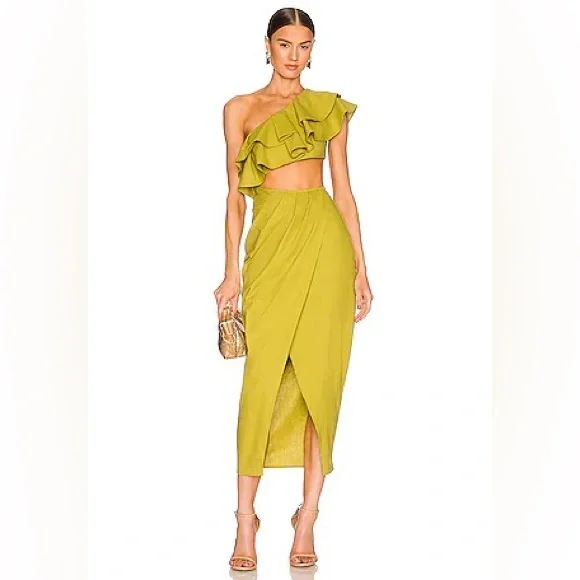 shein green bodycon dress SHEIN Green Cut-Out Ruched Spaghetti Strap Slit Hem Maxi Sexy Bodycon Dress 6